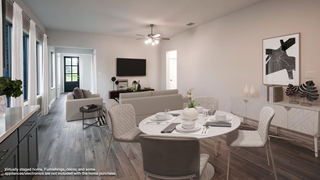 Furnished interior view inside a new home in Crosswinds 40', Kyle (Image 5).