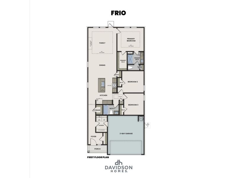 2D floor plan layout for the The Frio F by Davidson Homes LLC in Liberty Estates, Cleveland, TX (Image 3).
