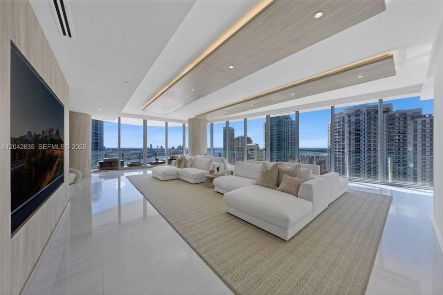 Furnished interior view inside a new home in Aston Martin Residences, Miami (Image 4).