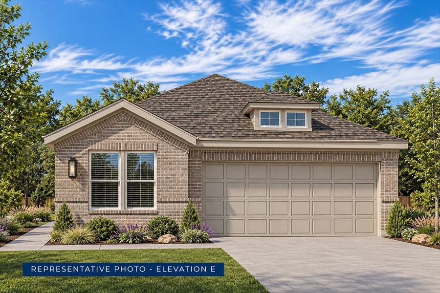 Representative exterior photo of a completed home built from the Carter F by First Texas Homes in The Villages of Hurricane Creek, Anna, TX (Image 11). Representative exterior photo of a completed home built from the Carter F by First Texas Homes in The Villages of Hurricane Creek, Anna, TX (Image 11).