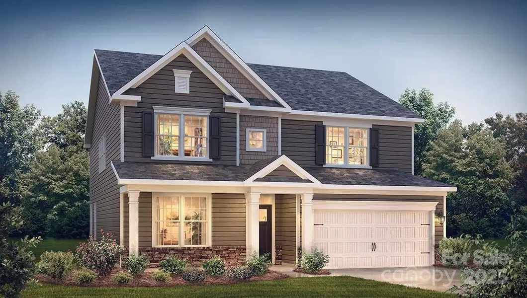 Front exterior of a new home in Laurelbrook, Sherrills Ford, NC, highlighting curb appeal (Image 1).