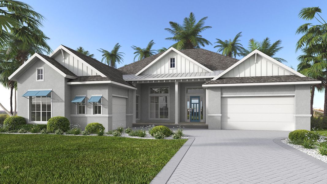 Representative exterior photo of a completed home built from the 2527F by Perry Homes in Southern Hills 80', Brooksville, FL (Image 18).