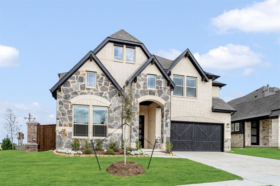 Front exterior of a new home in Devonshire, Forney, TX, highlighting curb appeal (Image 19).