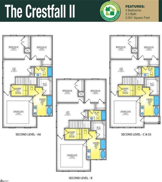 2D floor plan layout of this home in Brownstone Park, Easley, SC (Image 3). 2D floor plan layout of this home in Brownstone Park, Easley, SC (Image 3).