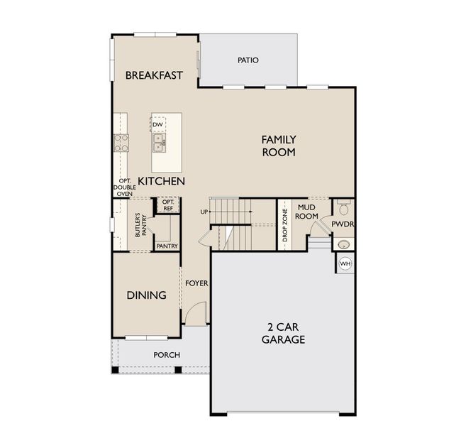 2D floor plan layout for the Benson by Ashton Woods in The Point, Rolesville, NC (Image 3).