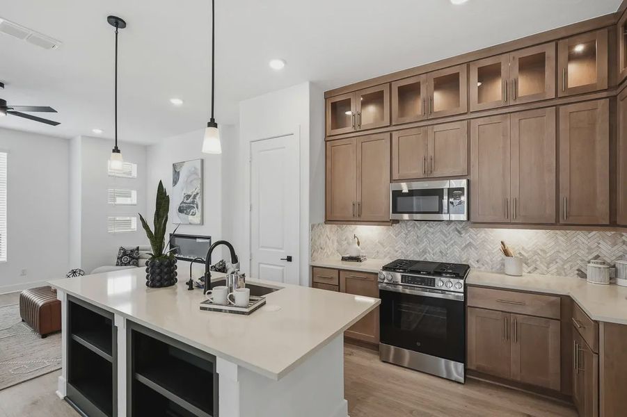 Furnished interior view inside a new home in Centero at Stone Oak, San Antonio (Image 14).