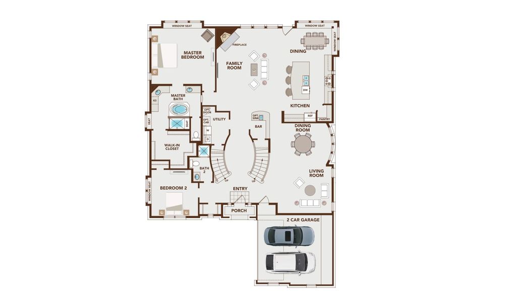 2D floor plan layout for the Downton Abbey by Grand Homes in Grand Estates of Anna, Anna, TX (Image 5). 2D floor plan layout for the Downton Abbey by Grand Homes in Grand Estates of Anna, Anna, TX (Image 5).