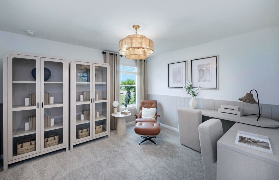 Representative furnished interior of a home built from the Tybee by Pulte Homes in Lakespur Wellen Park, Venice (Image 10).