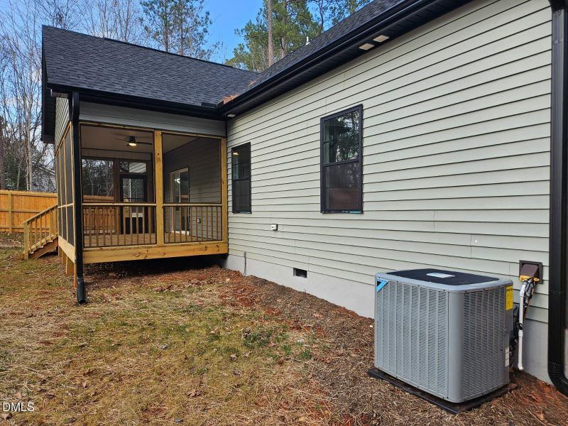 back yard and AC unit