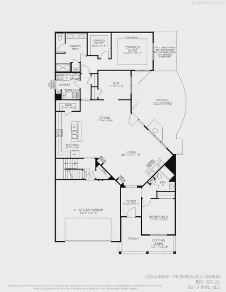 2D floor plan layout for the Promenade by Epcon Communities in The Villas at Pinewood, Asheboro, NC (Image 4). 2D floor plan layout for the Promenade by Epcon Communities in The Villas at Pinewood, Asheboro, NC (Image 4).