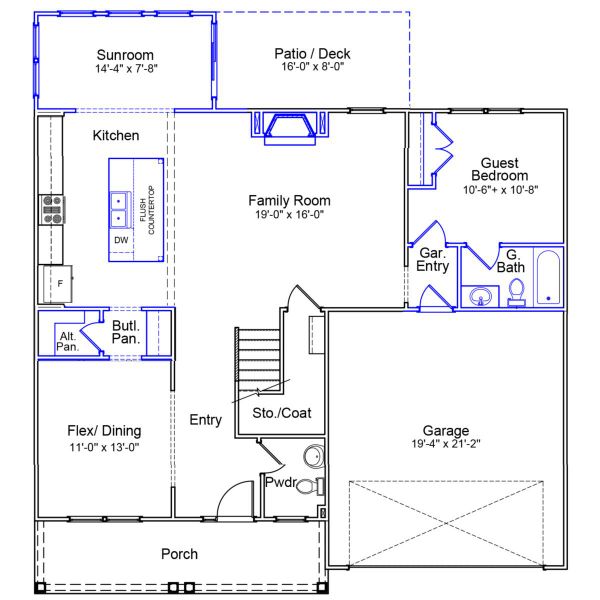 2D floor plan layout of this home in East Wynd, Hampstead, NC (Image 3). 2D floor plan layout of this home in East Wynd, Hampstead, NC (Image 3).