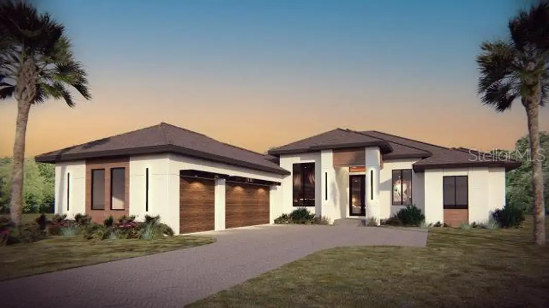 Front exterior of a new home in , Sarasota, FL, highlighting curb appeal (Image 2). Front exterior of a new home in , Sarasota, FL, highlighting curb appeal (Image 2).