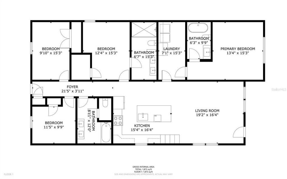 2D floor plan layout of this home in , Quincy, FL (Image 5). 2D floor plan layout of this home in , Quincy, FL (Image 5).