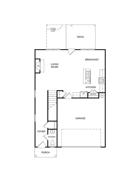 2D floor plan layout for the The Bradshaw II by Direct Residential Communities in Neely Farm, Covington, GA (Image 3).