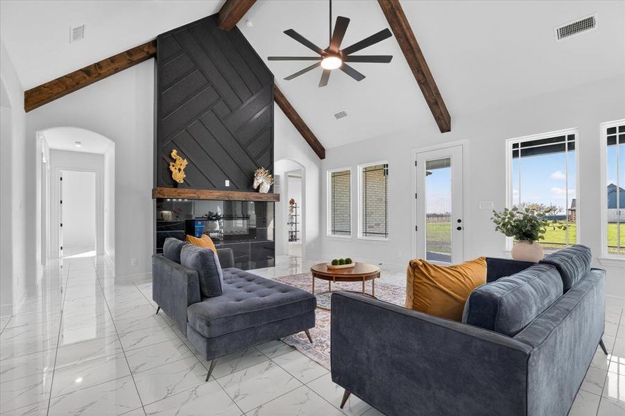 Furnished interior view inside a new home in , Celeste (Image 17).