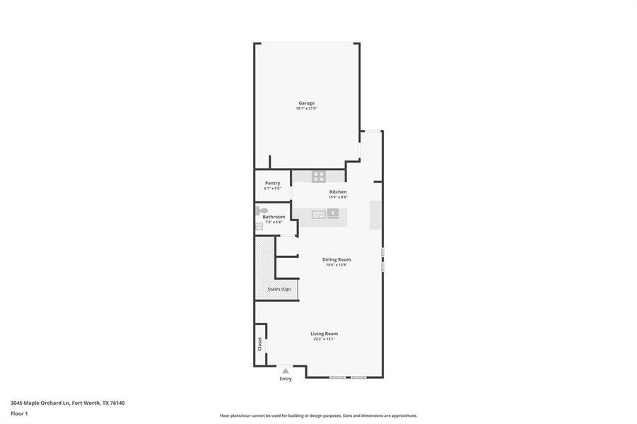 2D floor plan layout of this home in Orchard Village, Fort Worth, TX (Image 4).