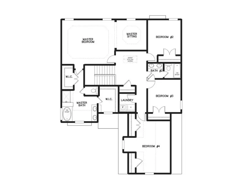 2D floor plan layout for the The Thorton by Stephen Elliott Homes in Savannah Walk, College Park, GA (Image 3). 2D floor plan layout for the The Thorton by Stephen Elliott Homes in Savannah Walk, College Park, GA (Image 3).
