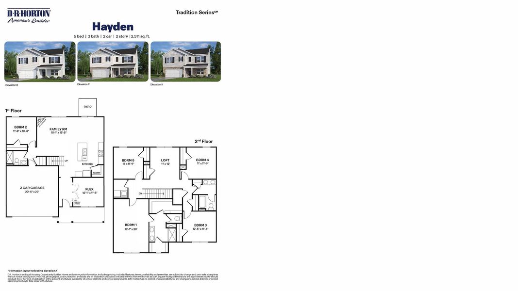 2D floor plan layout for the HAYDEN by D.R. Horton in Bedford Place, Wilson, NC (Image 3). 2D floor plan layout for the HAYDEN by D.R. Horton in Bedford Place, Wilson, NC (Image 3).
