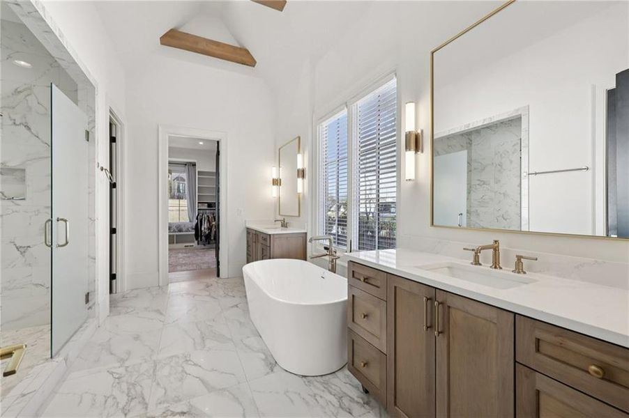 Furnished interior view inside a new home in , Suwanee (Image 76).