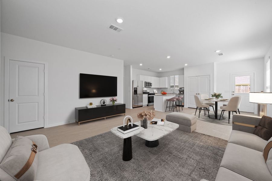 Representative furnished interior of a home built from the Enloe by Centex in Pinara Pines, Conroe (Image 9). Representative furnished interior of a home built from the Enloe by Centex in Pinara Pines, Conroe (Image 9).