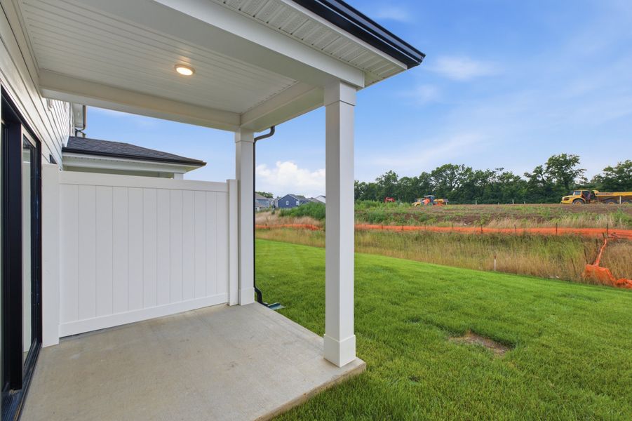 Exterior details and patio area of a home in Nexus Townhomes, Gallatin (Image 4).