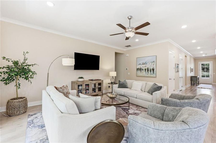 Furnished interior view inside a new home in , Flowery Branch (Image 9). Furnished interior view inside a new home in , Flowery Branch (Image 9).