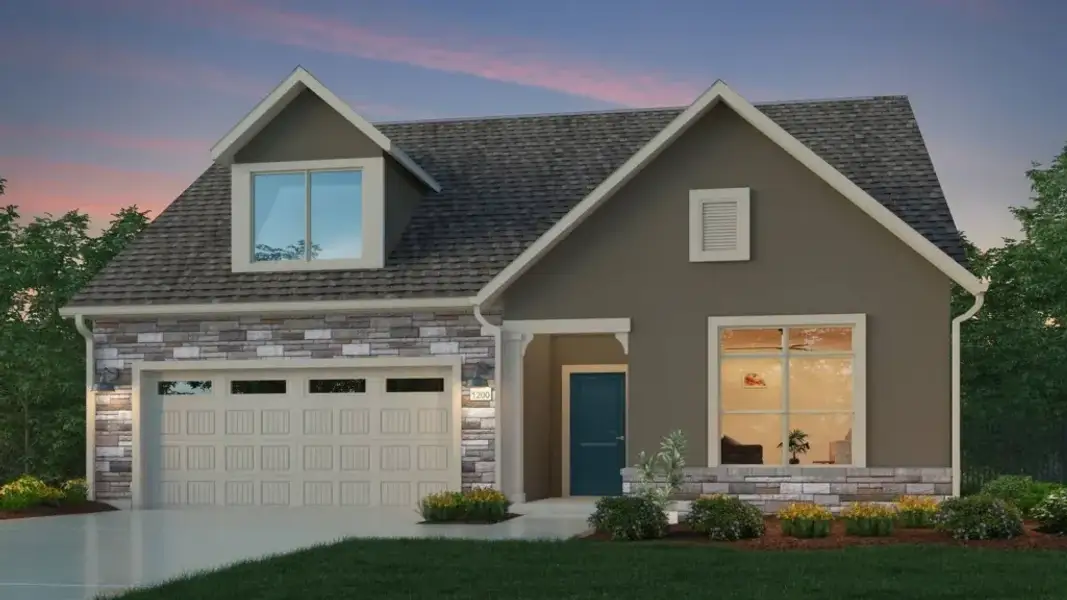 Representative exterior photo of a completed home built from the Capri by Eastman Homes in The Courtyards at Lupton Village, Fort Lupton, CO (Image 2).