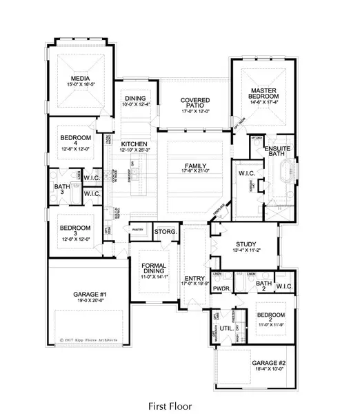 2D floor plan layout for the Chesapeake by Landon Homes in Lexington Frisco, Frisco, TX (Image 3).
