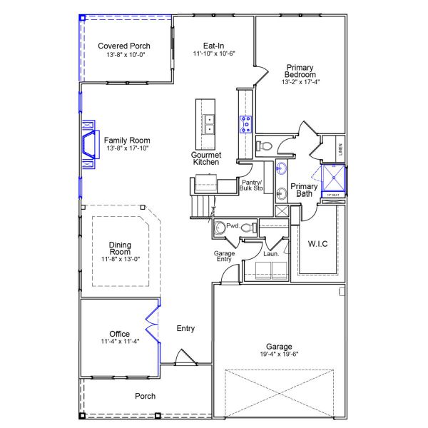 2D floor plan layout of this home in Fieldstone, Lexington, NC (Image 5).
