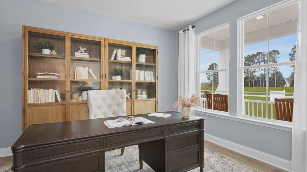 Representative furnished interior of a home built from the Stonefield by DRB Homes in Weavers Pointe, Zebulon (Image 7).