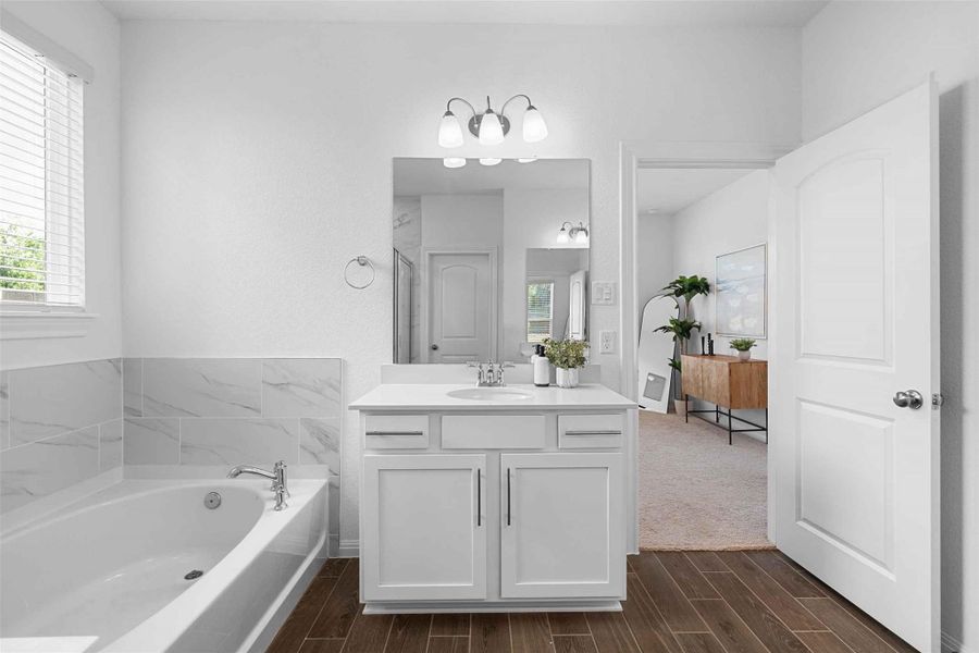 Furnished interior view inside a new home in , Leander (Image 28).