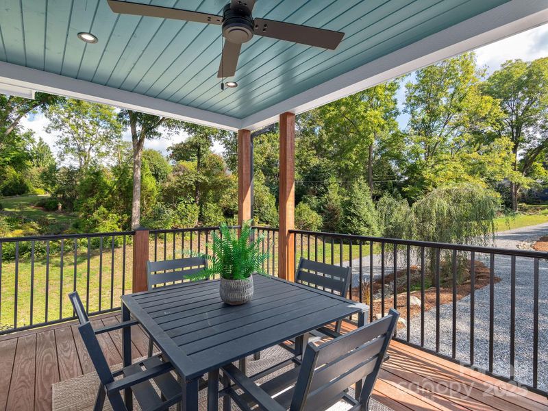 Enjoy outdoor living and dining al fresco on the front porch