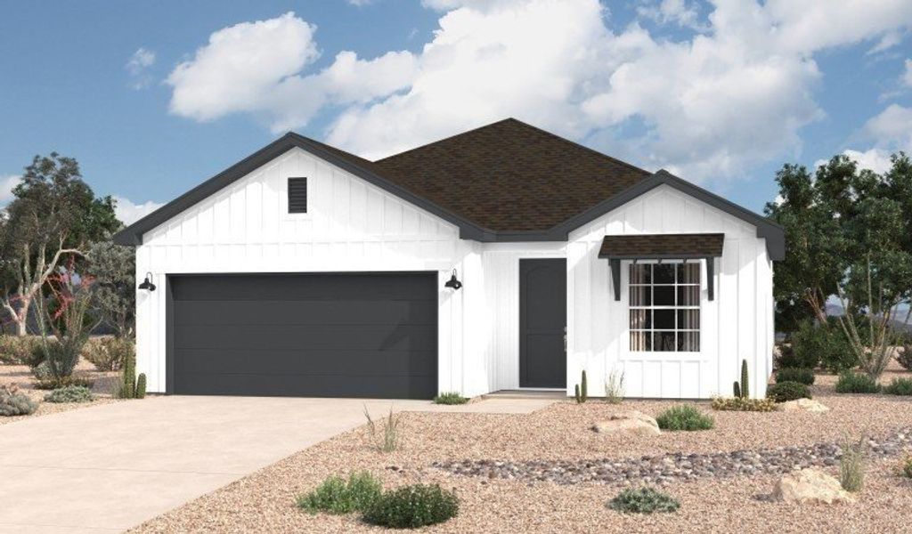 Representative exterior photo of a completed home built from the Roswell by Hakes Brothers in Verdancia, El Paso, TX (Image 21).
