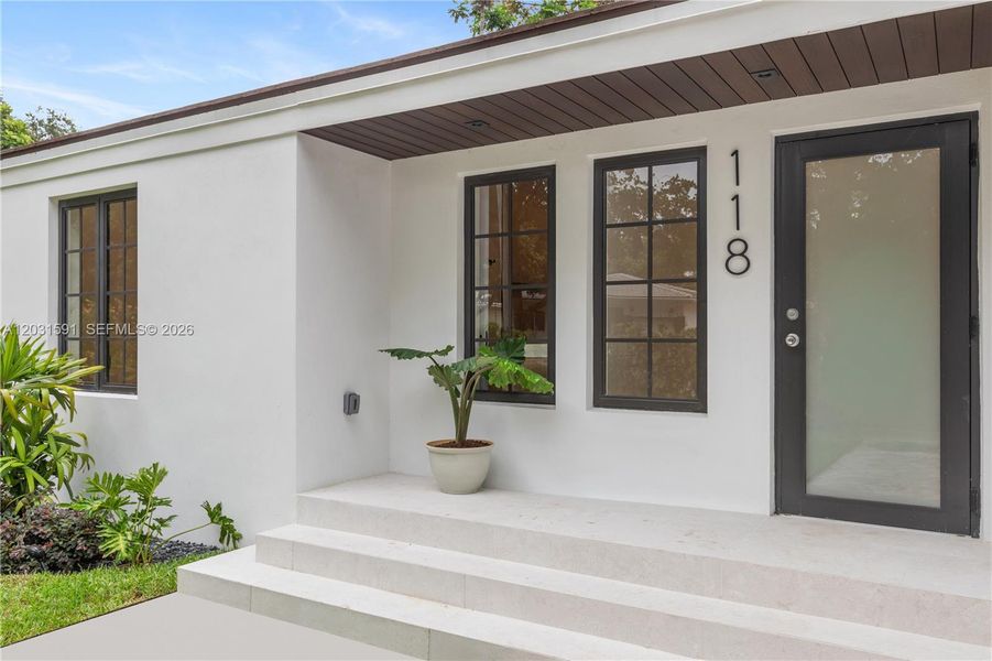 Exterior details and patio area of a home in , Coral Gables (Image 2). Exterior details and patio area of a home in , Coral Gables (Image 2).