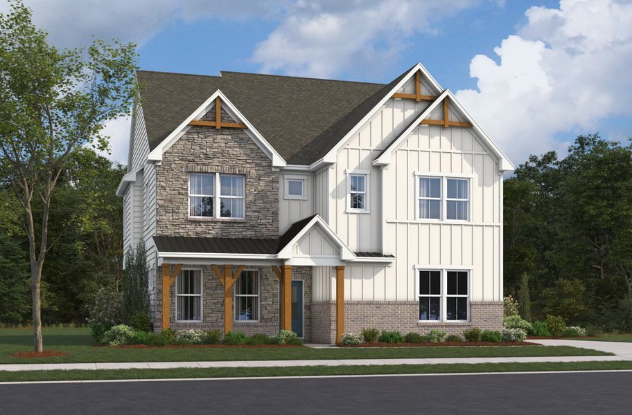 Representative exterior photo of a completed home built from the Canton Ii by Beazer Homes in Acacia, Cumming, GA (Image 2).