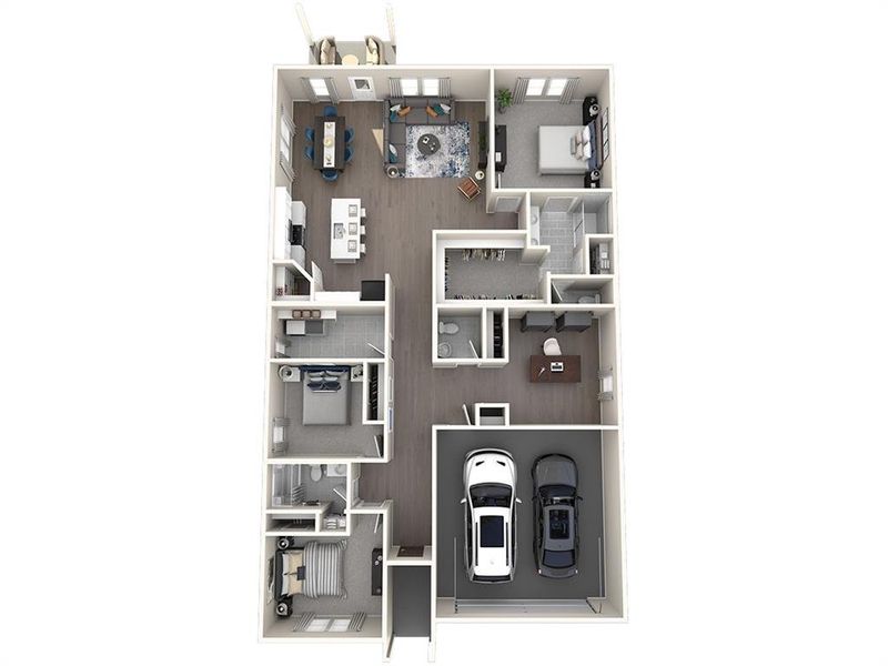 2D floor plan layout of this home in Trails of Lavon - Signature Series, Lavon, TX (Image 3).