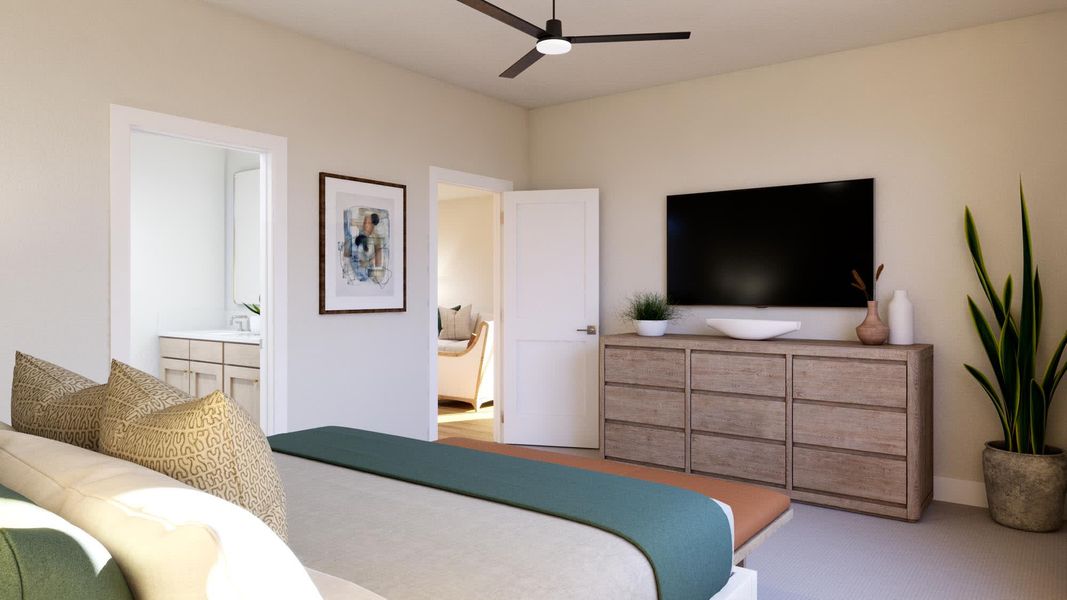 Primary Bedroom | Zoe at Lariat in Liberty Hill, TX by Landsea Homes