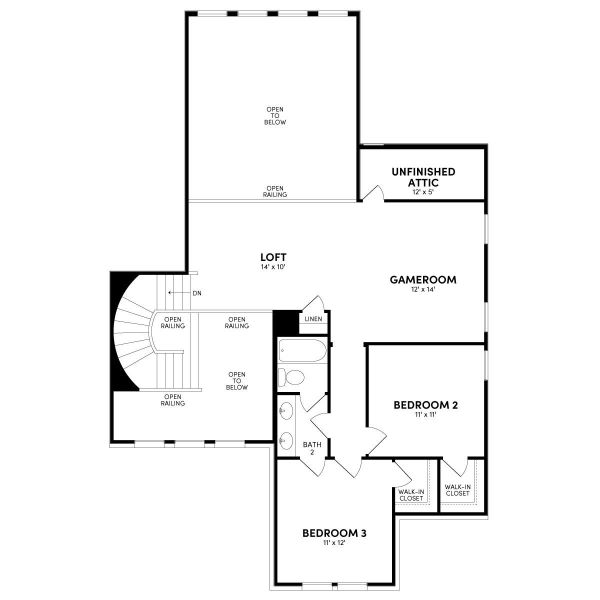 2D floor plan layout of this home in Midline, Webster, TX (Image 3).