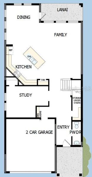 2D floor plan layout of this home in Vistera of Venice – Garden Series, Nokomis, FL (Image 5).
