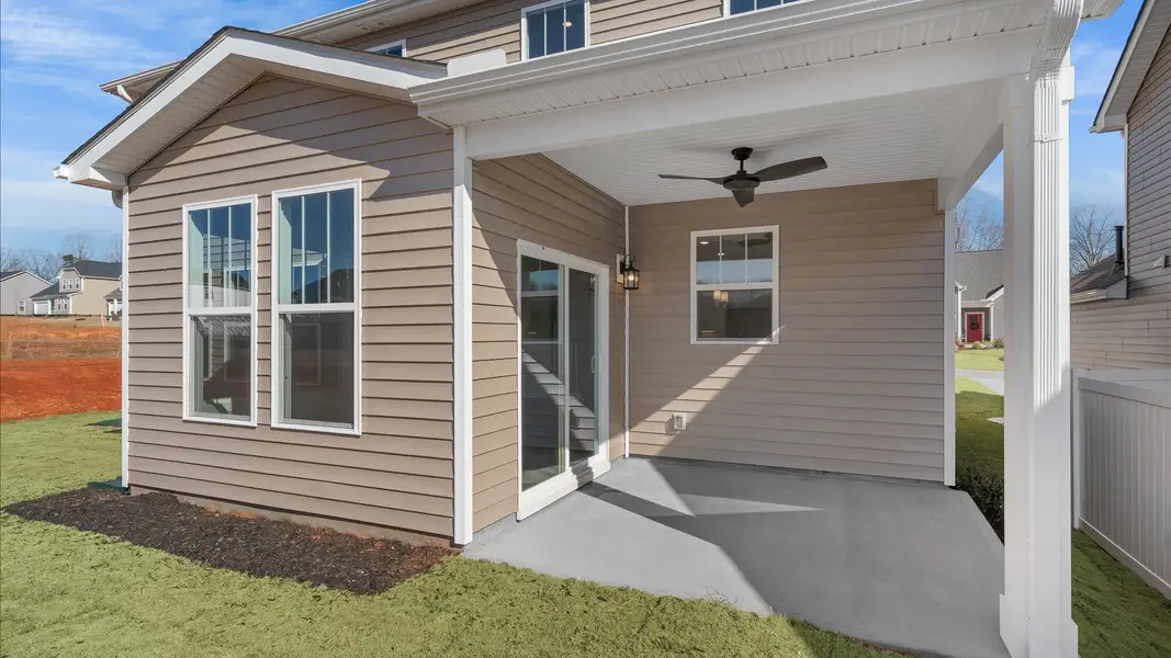 Exterior details and patio area of a home in Fox Hollow, Spartanburg (Image 3).