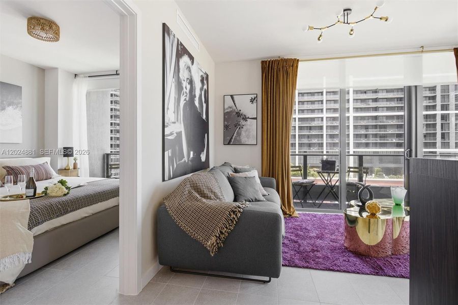 Furnished interior view inside a new home in , Miami (Image 11). Furnished interior view inside a new home in , Miami (Image 11).
