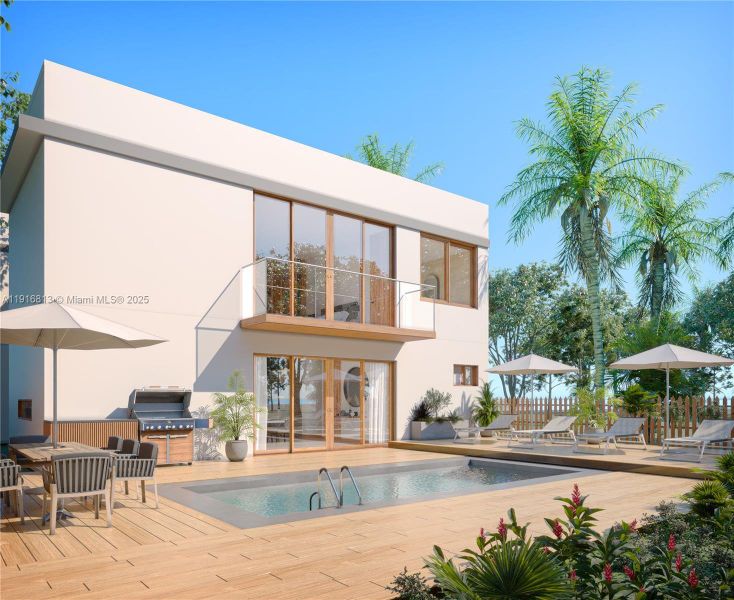 Exterior details and patio area of a home in , Miami (Image 3).