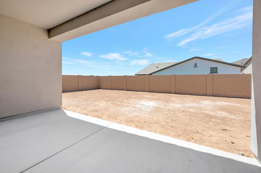 Exterior details and patio area of a home in Overlook at Verrado Regent Hills, Buckeye (Image 4). Exterior details and patio area of a home in Overlook at Verrado Regent Hills, Buckeye (Image 4).