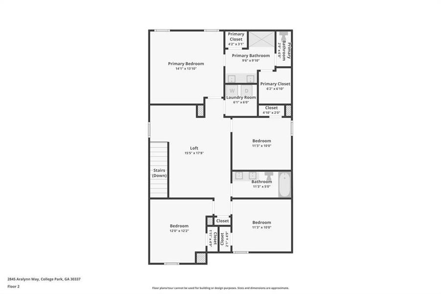 2D floor plan layout of this home in Hawthorne Station, College Park, GA (Image 7). 2D floor plan layout of this home in Hawthorne Station, College Park, GA (Image 7).