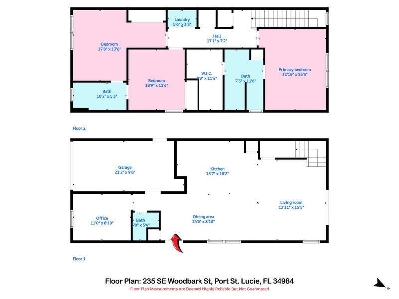2D floor plan layout of this home in , Port St. Lucie, FL (Image 3).