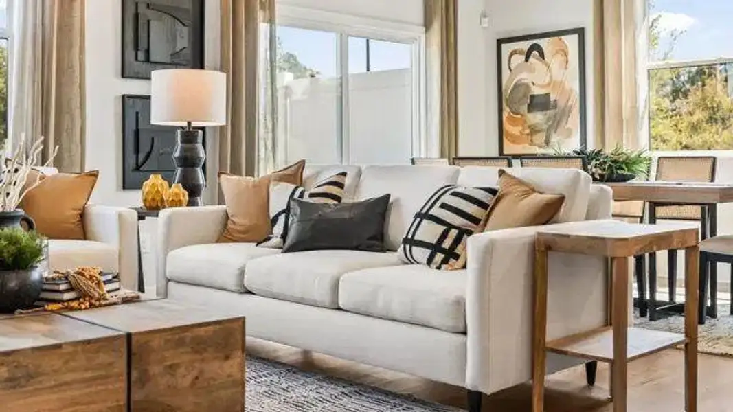 Furnished interior view inside a new home in Sherwood Square, Flowery Branch (Image 9). Furnished interior view inside a new home in Sherwood Square, Flowery Branch (Image 9).