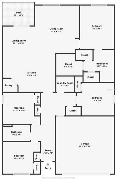 2D floor plan layout of this home in Cypress Park Estates, Haines City, FL (Image 5).