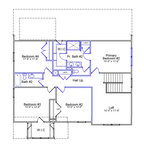 2D floor plan layout of this home in Indigo at Abbey Preserve, Wilmington, NC (Image 3).