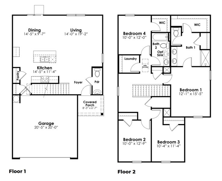 2D floor plan layout for the Aisle by D.R. Horton in Meadowview Plantation, Sumter, SC (Image 3). 2D floor plan layout for the Aisle by D.R. Horton in Meadowview Plantation, Sumter, SC (Image 3).