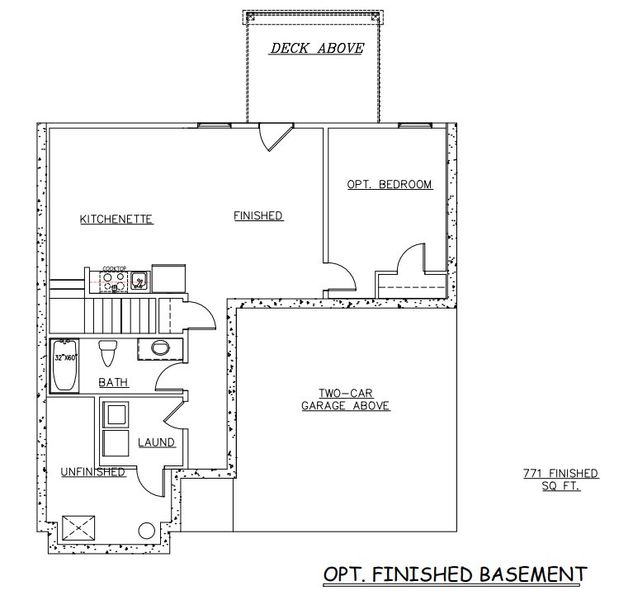 2D floor plan layout for the Jodeco BB - Single Family Homes by Dream Finders Homes in Creekbend Overlook, South Fulton, GA (Image 4).